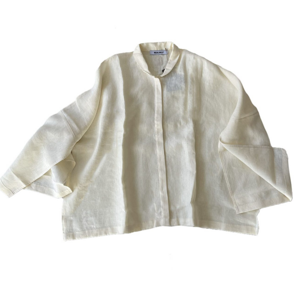 WOMEN WHITE LINEN LONG SLEEVE SHIRT