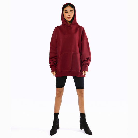 PRINTED MAROON HOODIE