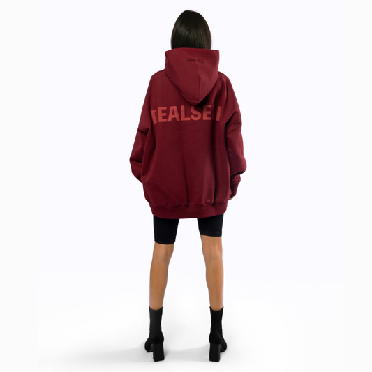 PRINTED MAROON HOODIE