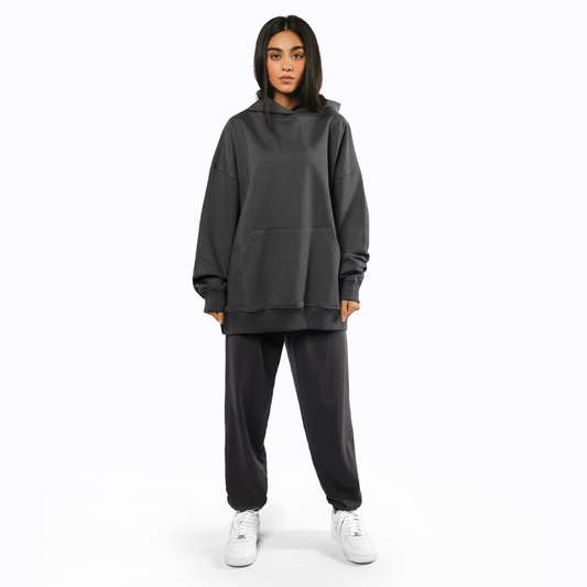 REALSELF PRINTED GRAY HOODIE