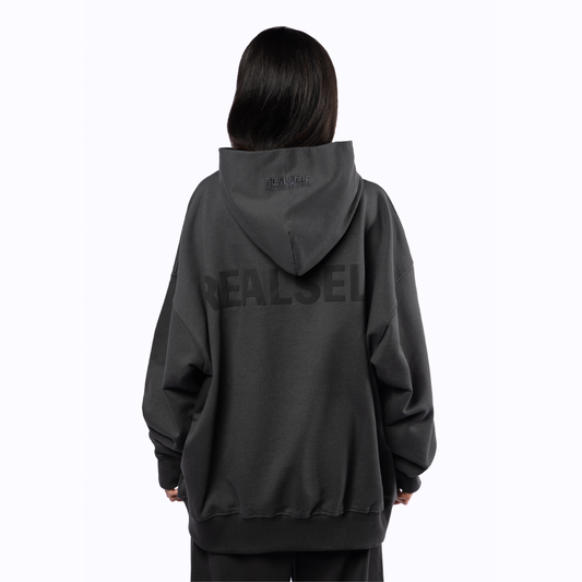 REALSELF PRINTED GRAY HOODIE