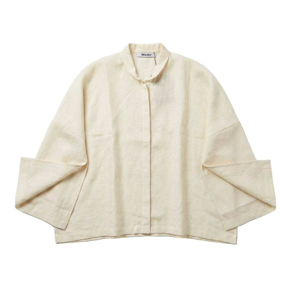 WOMEN WHITE LINEN LONG SLEEVE SHIRT