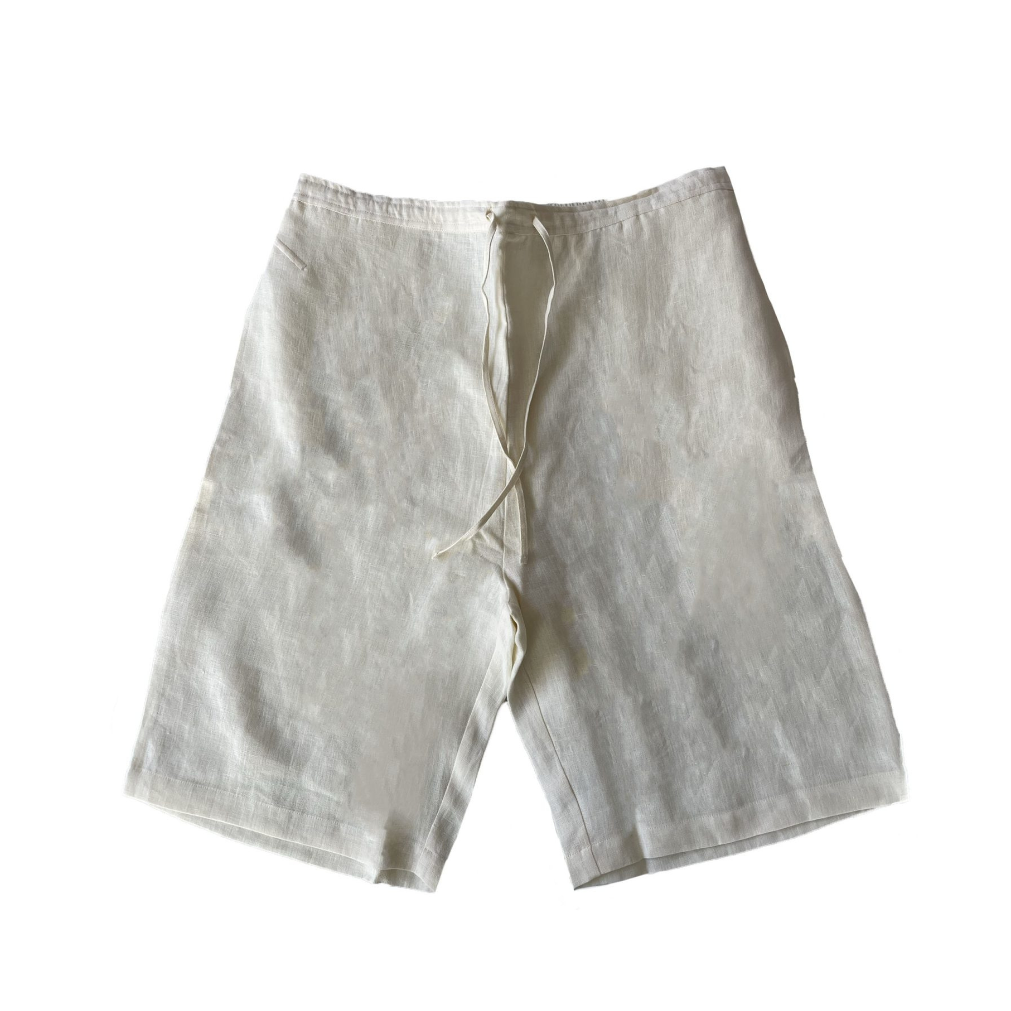 Off White LINEN RELAXED FIT SHORTS