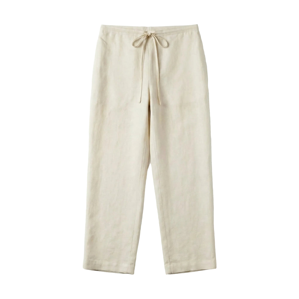 LINEN RELAXED FIT PANTS WHITE