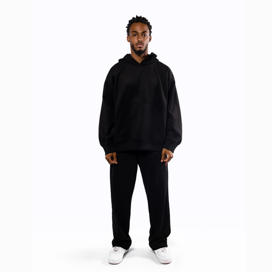 PRINTED HOODIE IN BLACK