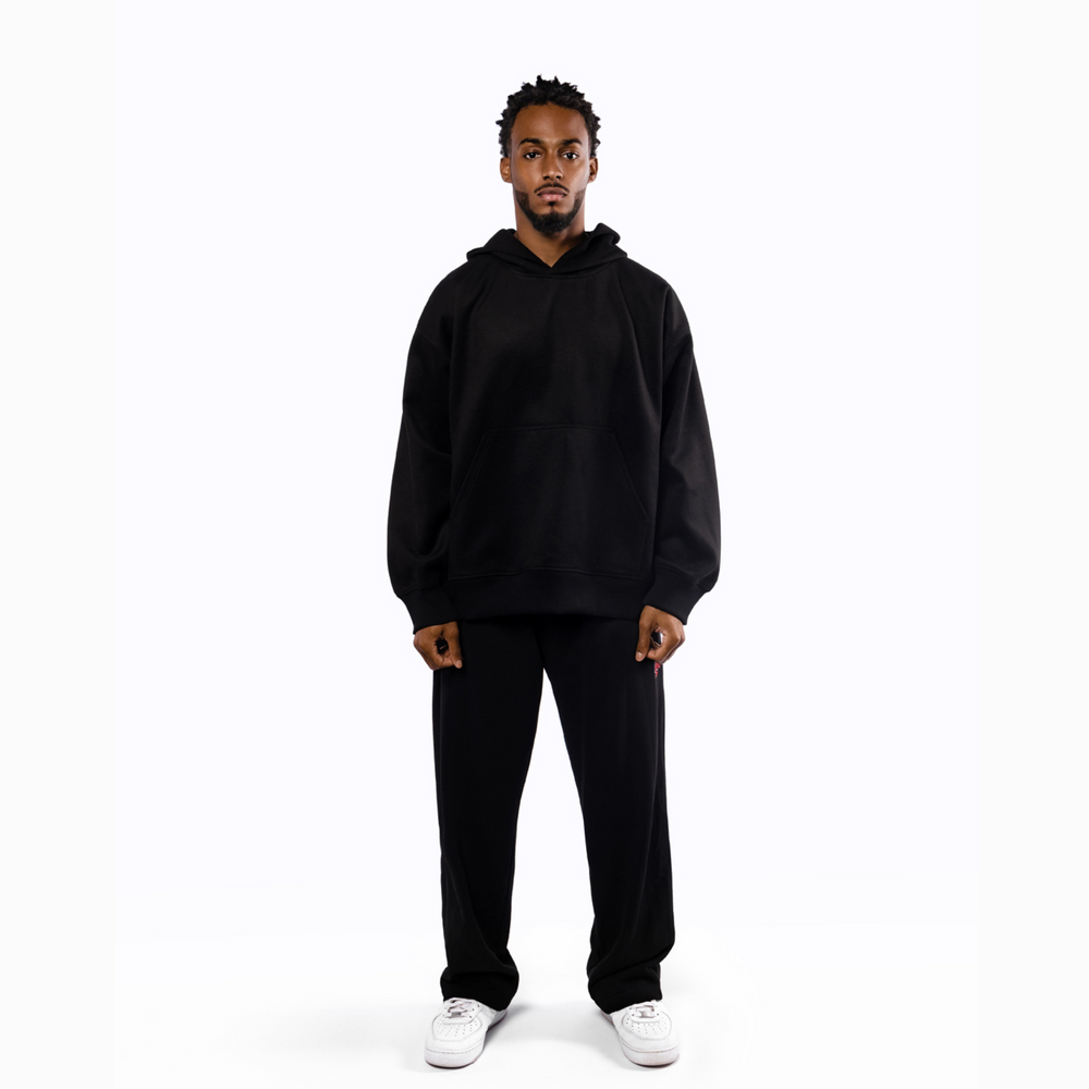 PRINTED HOODIE IN BLACK