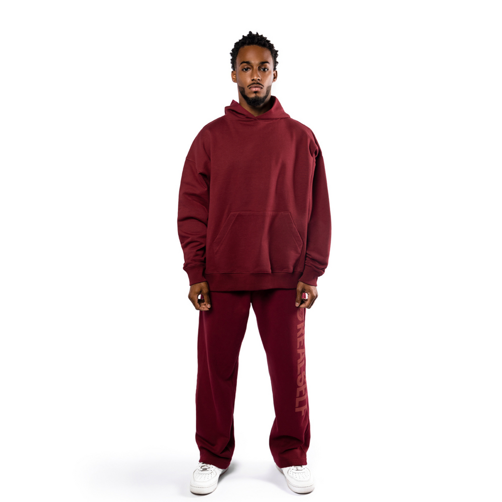 PRINTED HOODIE IN MAROON UNISEX