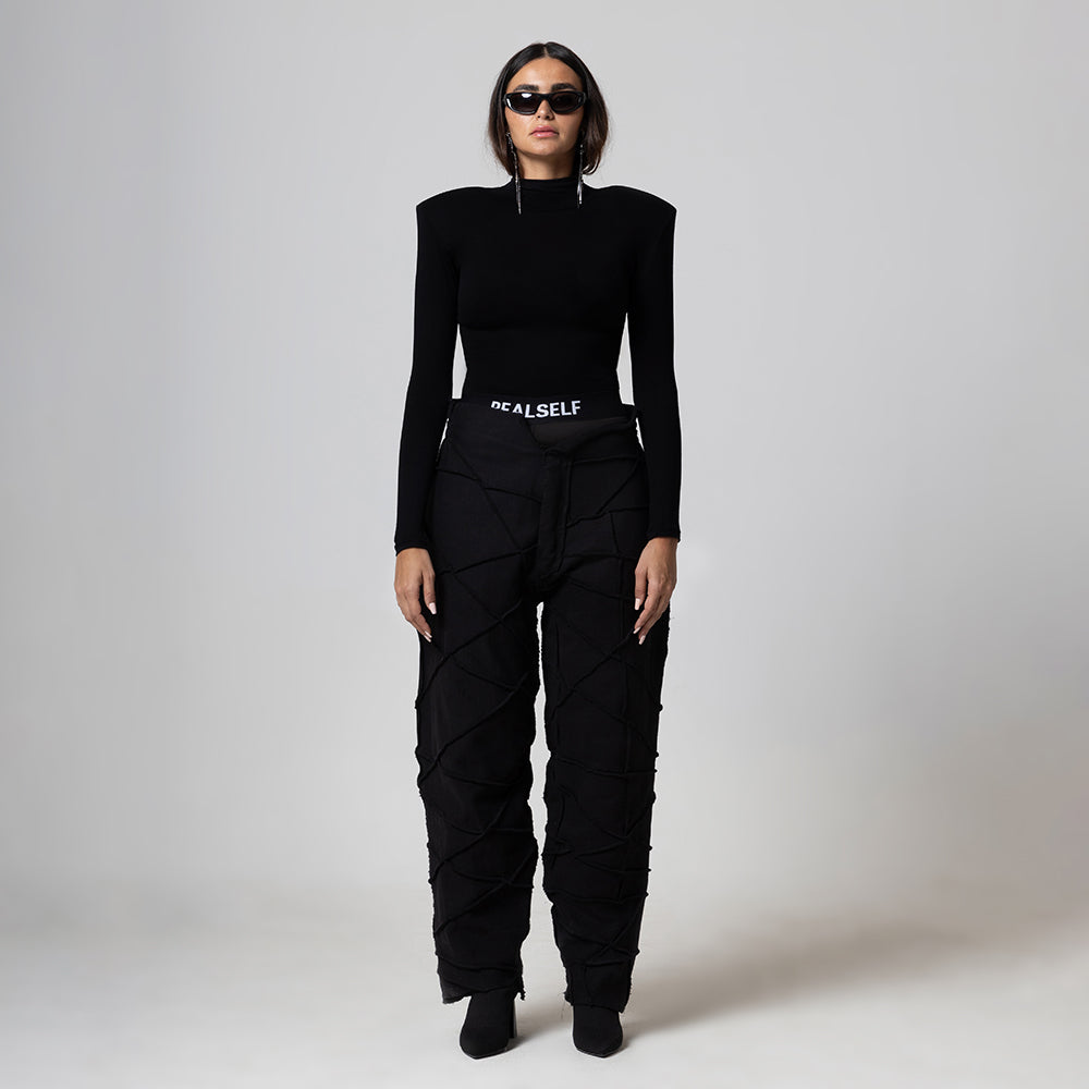 BLACK JOGGING PATCH PANT