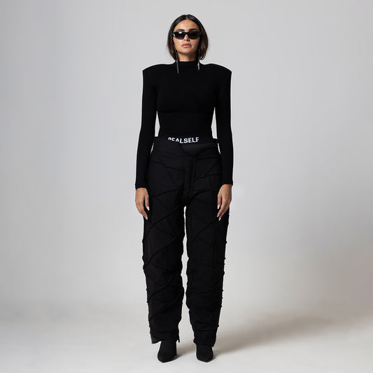 BLACK JOGGING PATCH PANT