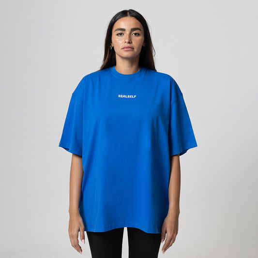 LOGO OVERSIZED LIGHT BLUE WOMEN T-SHIRT