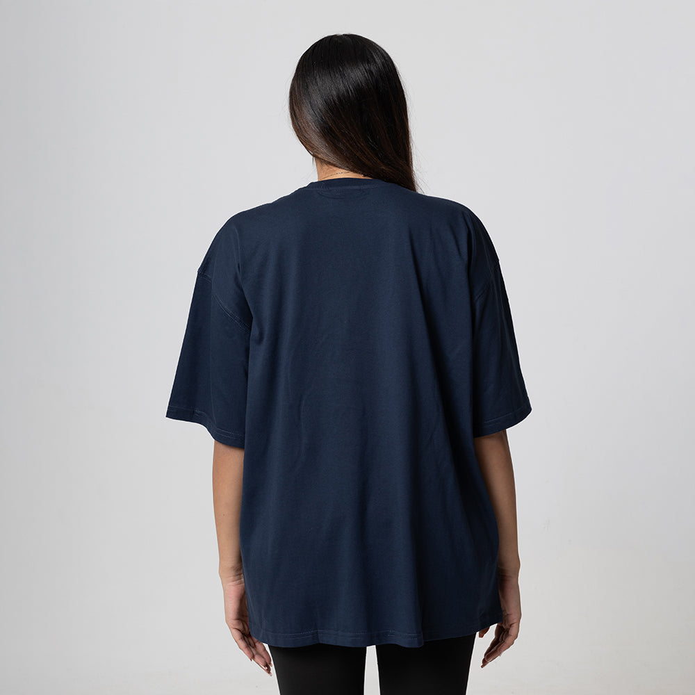 LOGO OVERSIZED BLUE WOMEN T-SHIRT