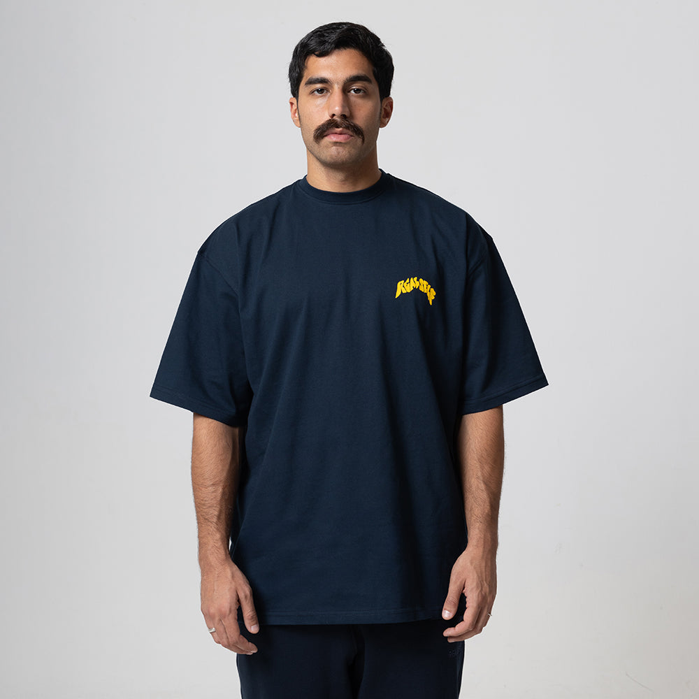 REALSELF LOGO OVERSIZED BLUE -BLACK TSHIRT