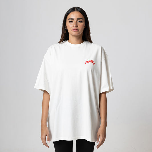 TEAM TWO OVERSIZED LOGO WHITE WOMEN T-SHIRT