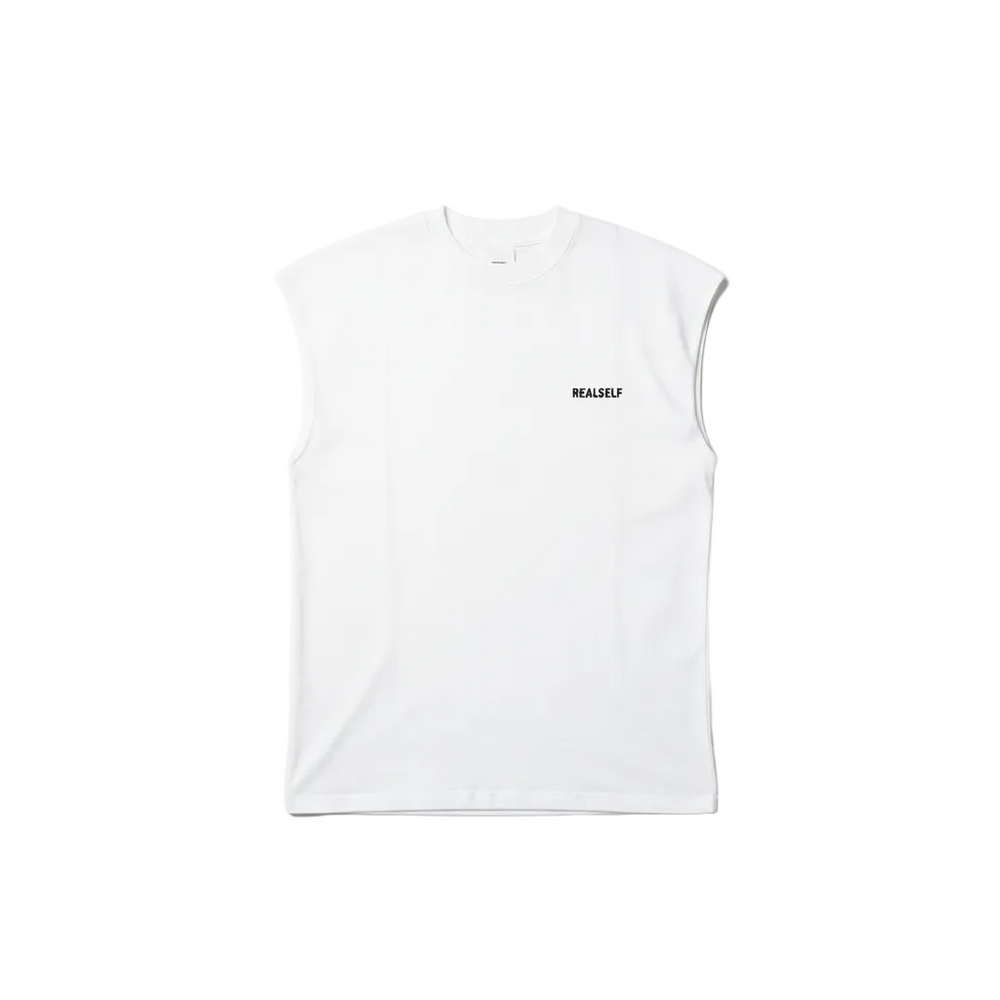 REALSELF SLEEVESLESS LOGO OVERSIZED