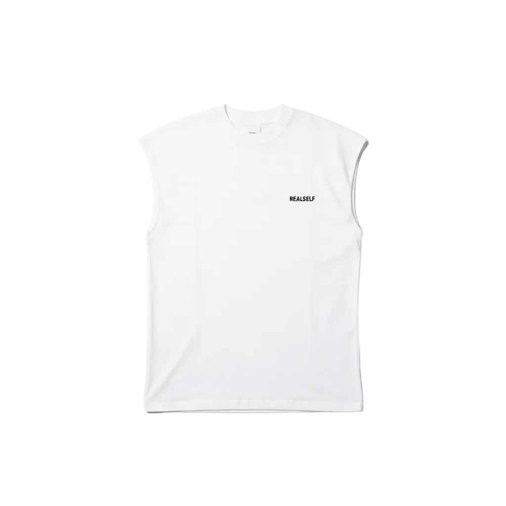 REALSELF SLEEVESLESS LOGO OVERSIZED