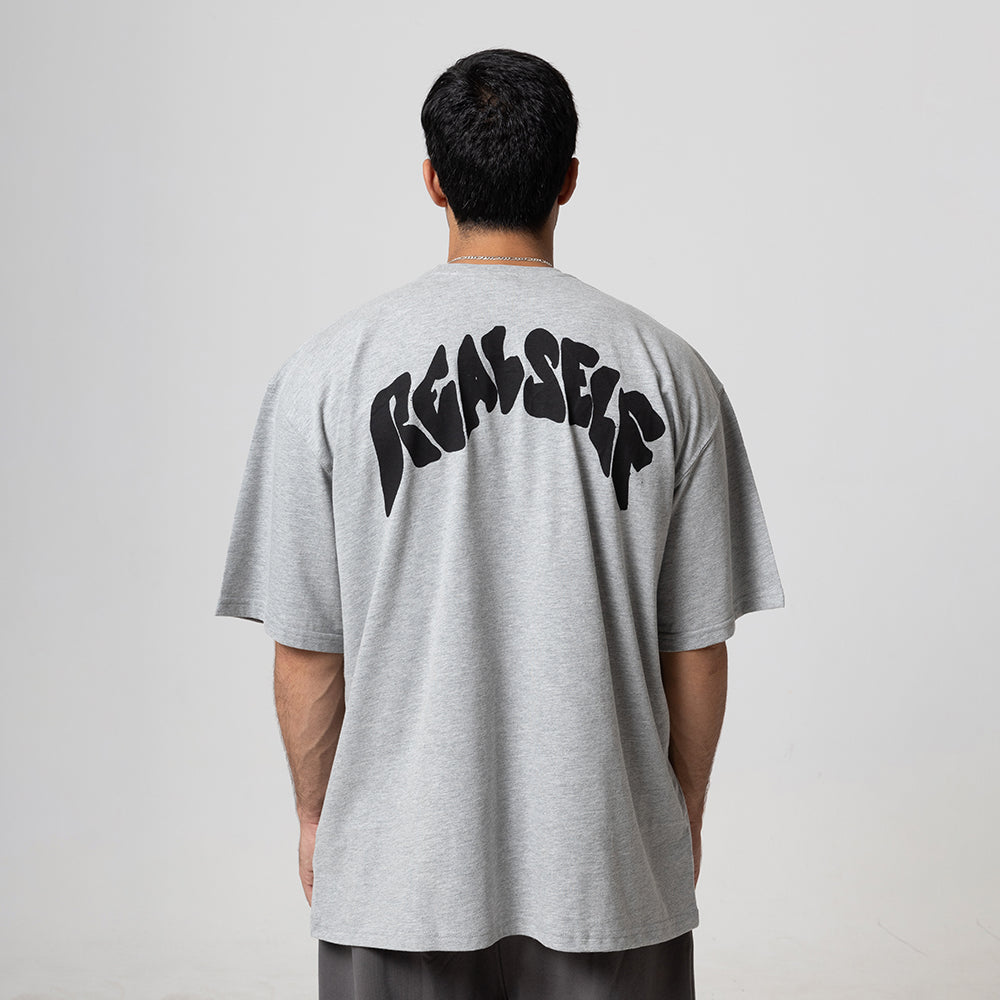 REALSELF LOGO OVERSIZED GREY TSHIRT
