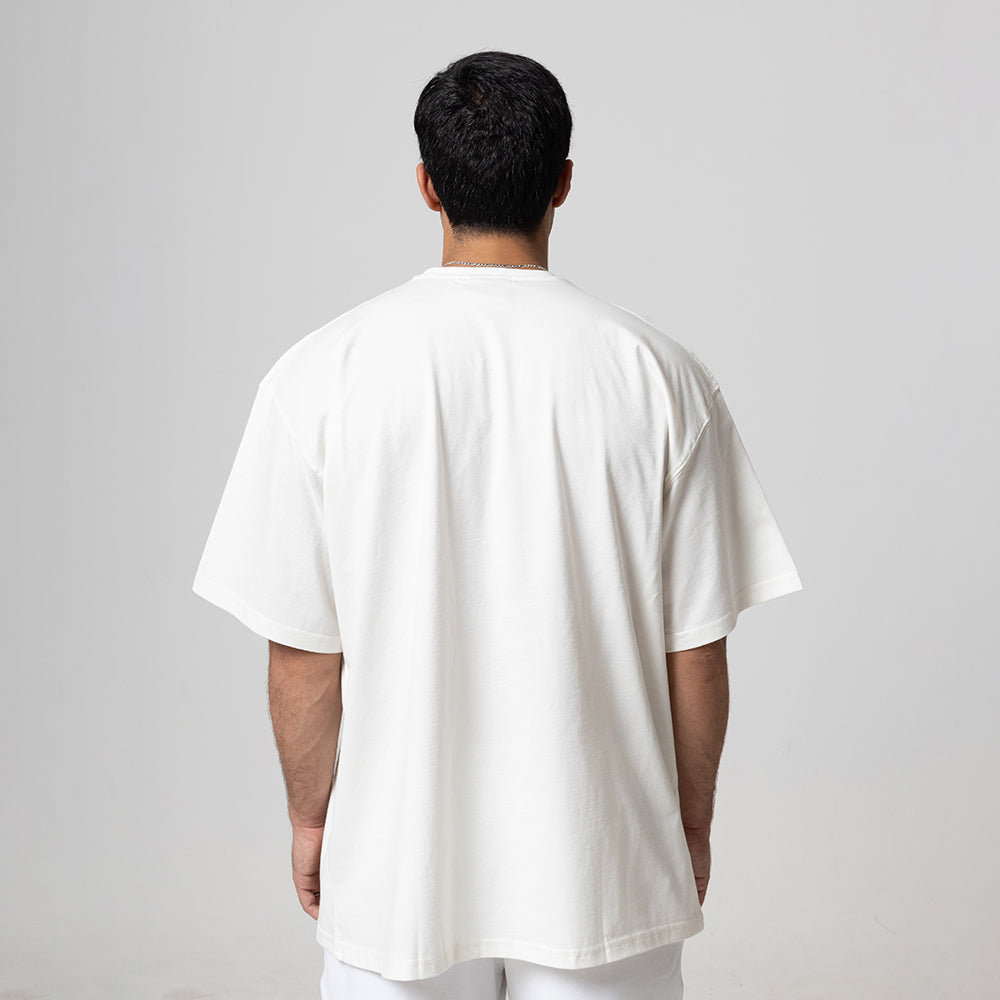 REALSELF LOGO OVERSIZED WHITE T-SHIRTS