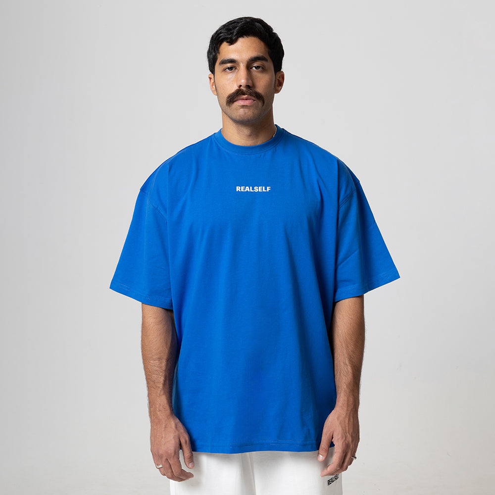 REALSELF LOGO OVERSIZED BLUE TSHIRT