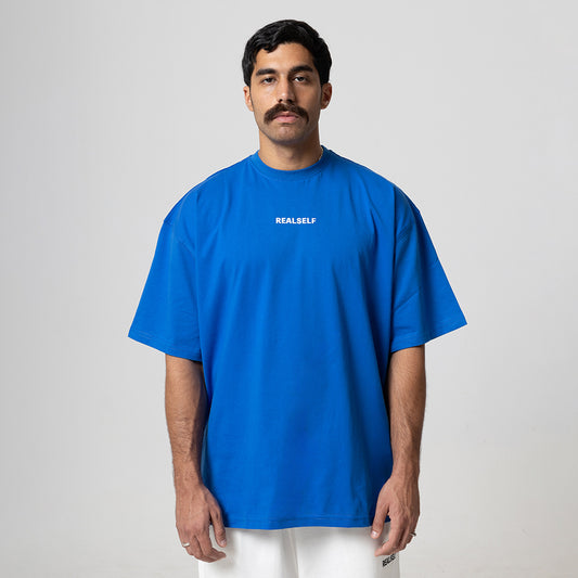 REALSELF LOGO OVERSIZED BLUE TSHIRT