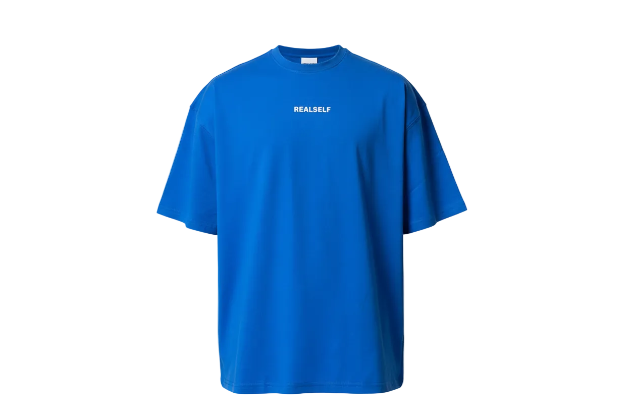REALSELF LOGO OVERSIZED BLUE TSHIRT