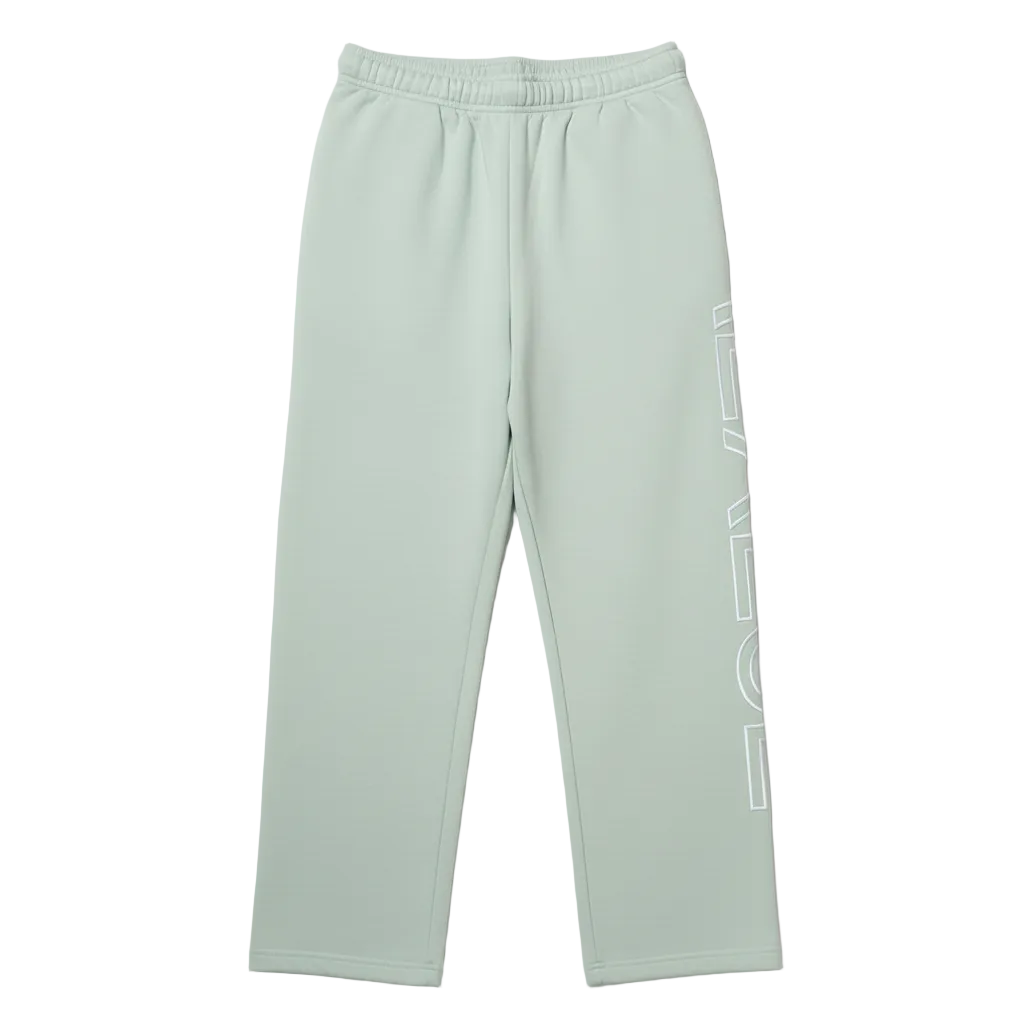 REALSELF GREEN EMBROIDERY ONE LEG LOGO WIDE JOGGING PANTS