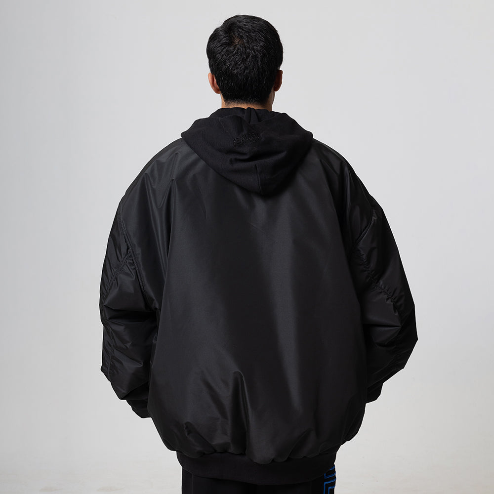 REALSELF PADDED NYLON BOMBER JACKET