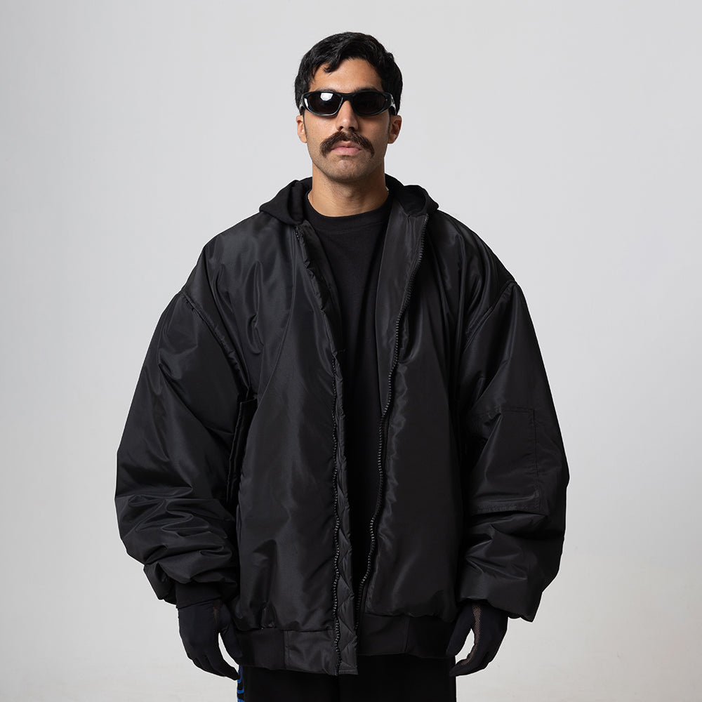 REALSELF PADDED NYLON BOMBER JACKET