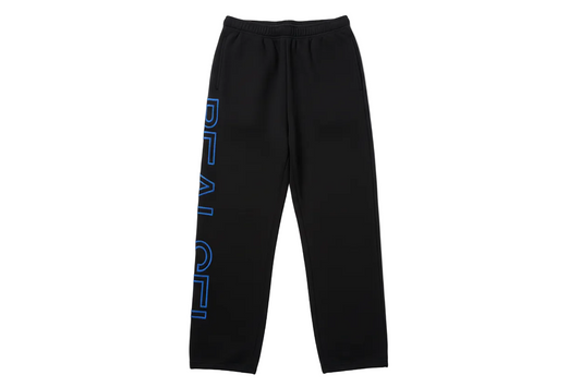 REALSELF EMBROIDERY ONE LEG LOGO WIDE BLACK JOGGING PANTS