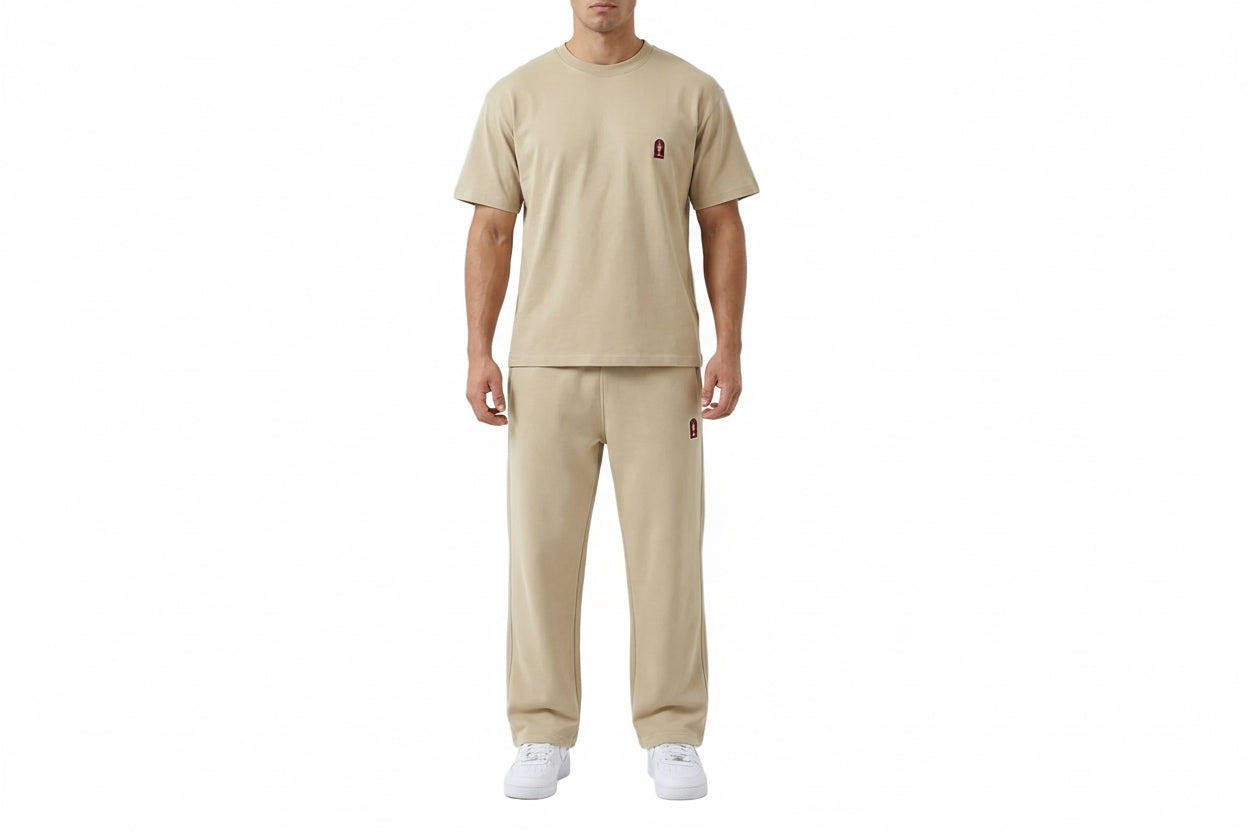 Classic Beige Terry Cotton Sweatpants