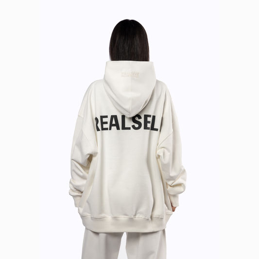 PRINTED WHITE HOODIE