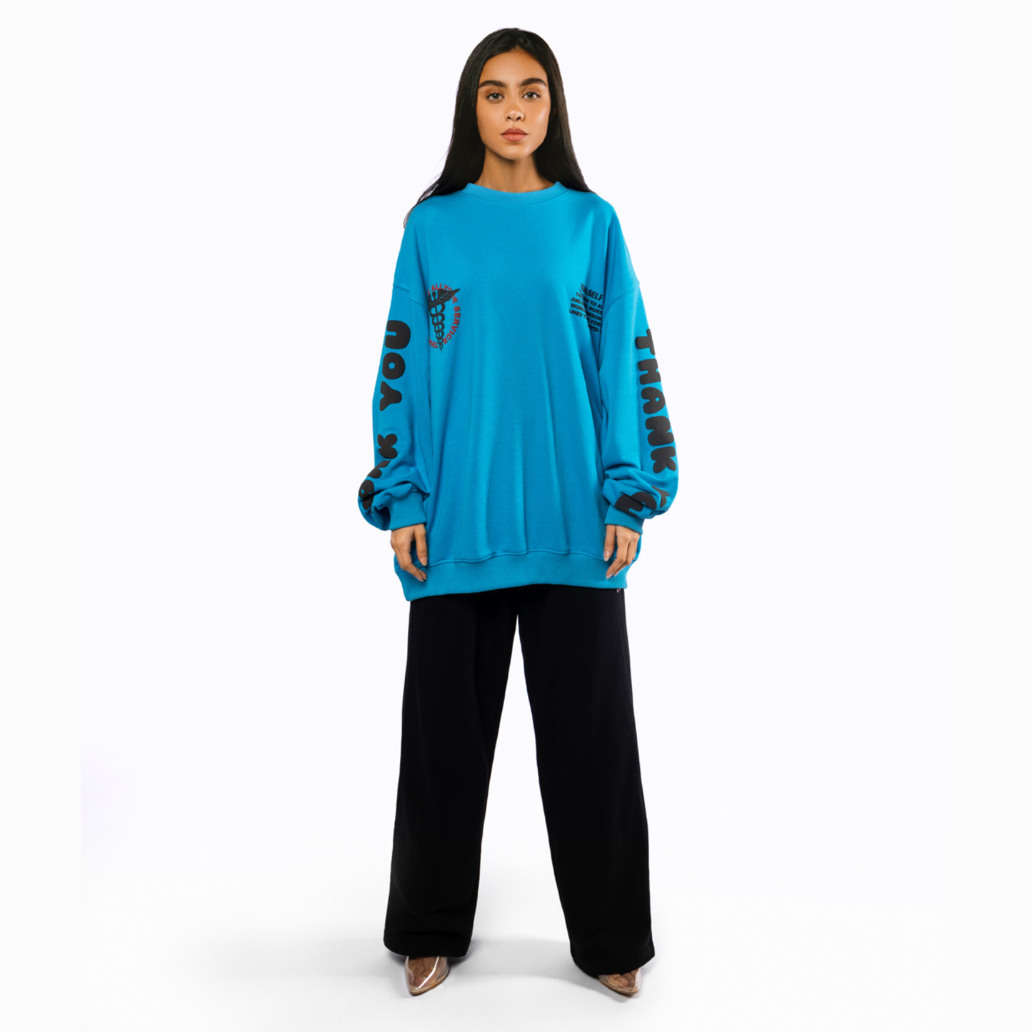 PRINTED BLUE CREWNECK UNISEX