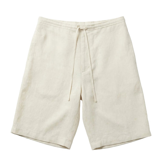 Off White LINEN RELAXED FIT SHORTS
