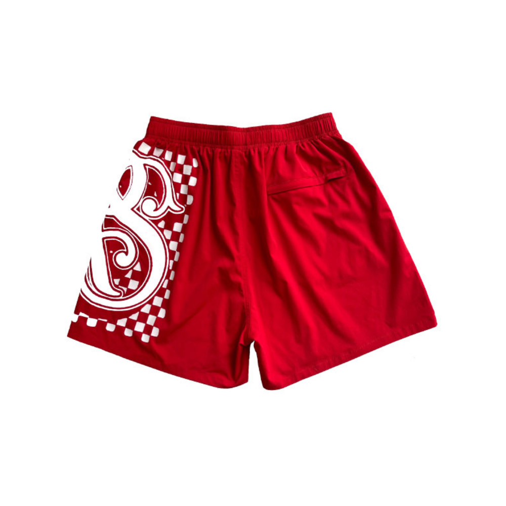 REALSELF RED NYLON SHORT