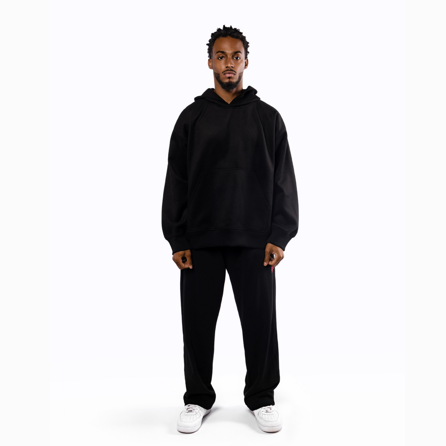 PRINTED HOODIE IN BLACK