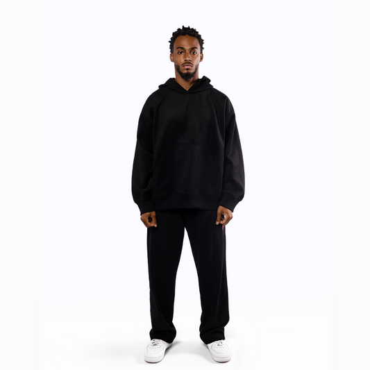 PRINTED HOODIE IN BLACK