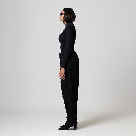 BLACK JOGGING PATCH PANT