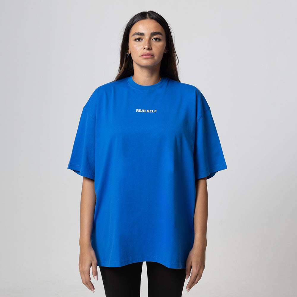 LOGO OVERSIZED LIGHT BLUE WOMEN T-SHIRT