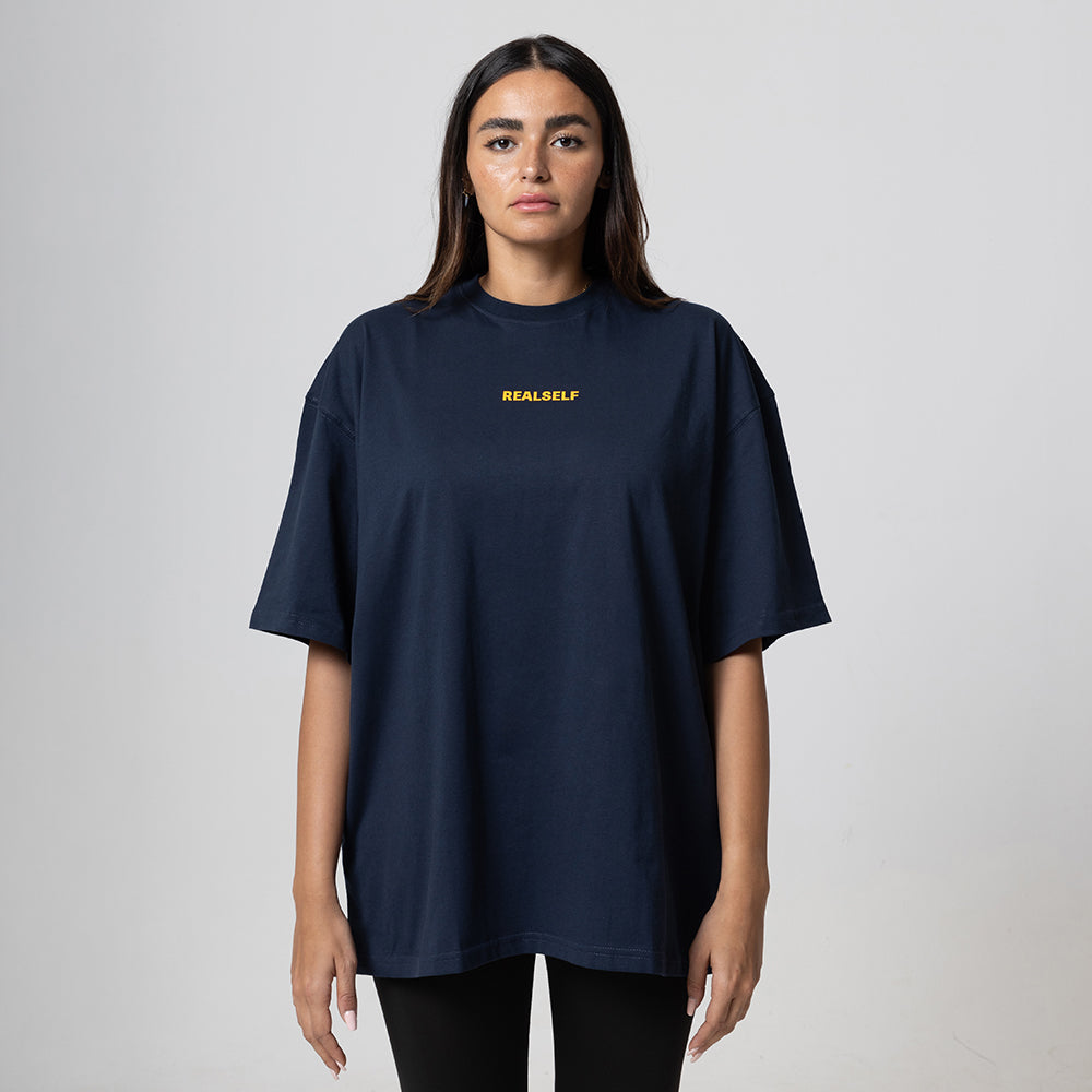 LOGO OVERSIZED BLUE WOMEN T-SHIRT