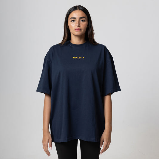 LOGO OVERSIZED BLUE WOMEN T-SHIRT