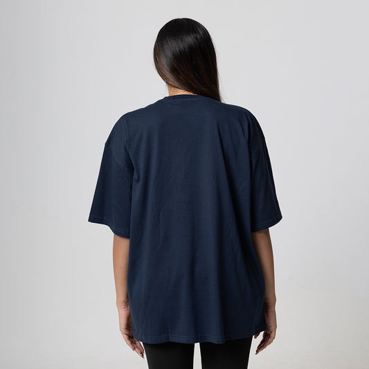 LOGO OVERSIZED BLUE WOMEN T-SHIRT