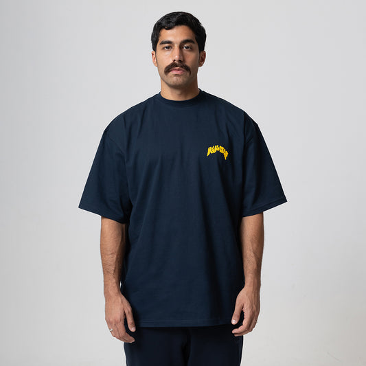 REALSELF LOGO OVERSIZED BLUE -BLACK TSHIRT