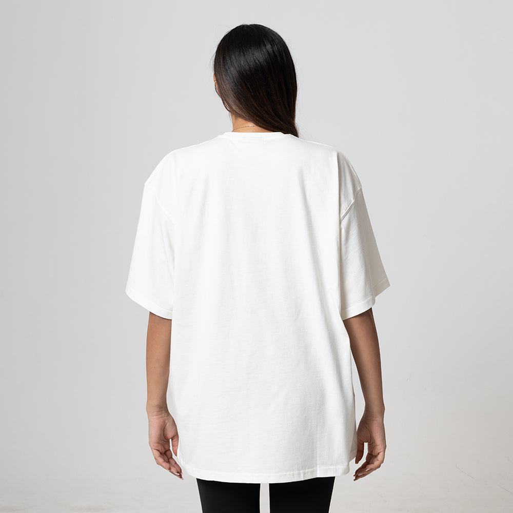 LOGO OVERSIZED WHITE WOMEN T-SHIRT