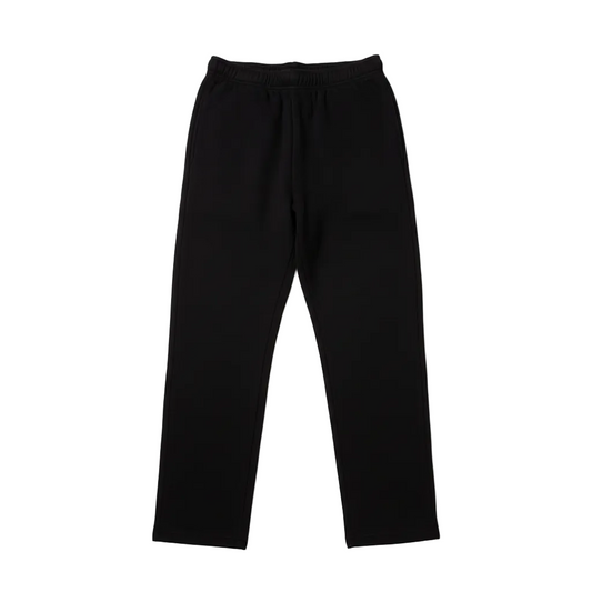 REALSELF EMBROIDERY LOGO WIDE LEG BLACK JOGGING PANTS