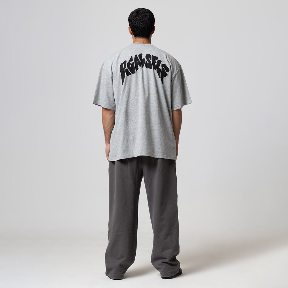 REALSELF LOGO OVERSIZED GREY TSHIRT