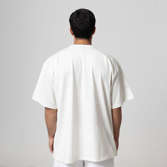 REALSELF LOGO OVERSIZED WHITE T-SHIRTS