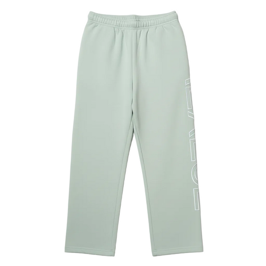 REALSELF GREEN EMBROIDERY ONE LEG LOGO WIDE JOGGING PANTS