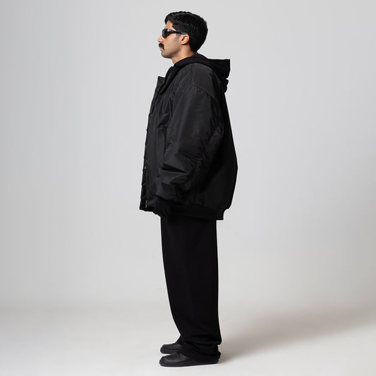 REALSELF PADDED NYLON BOMBER JACKET