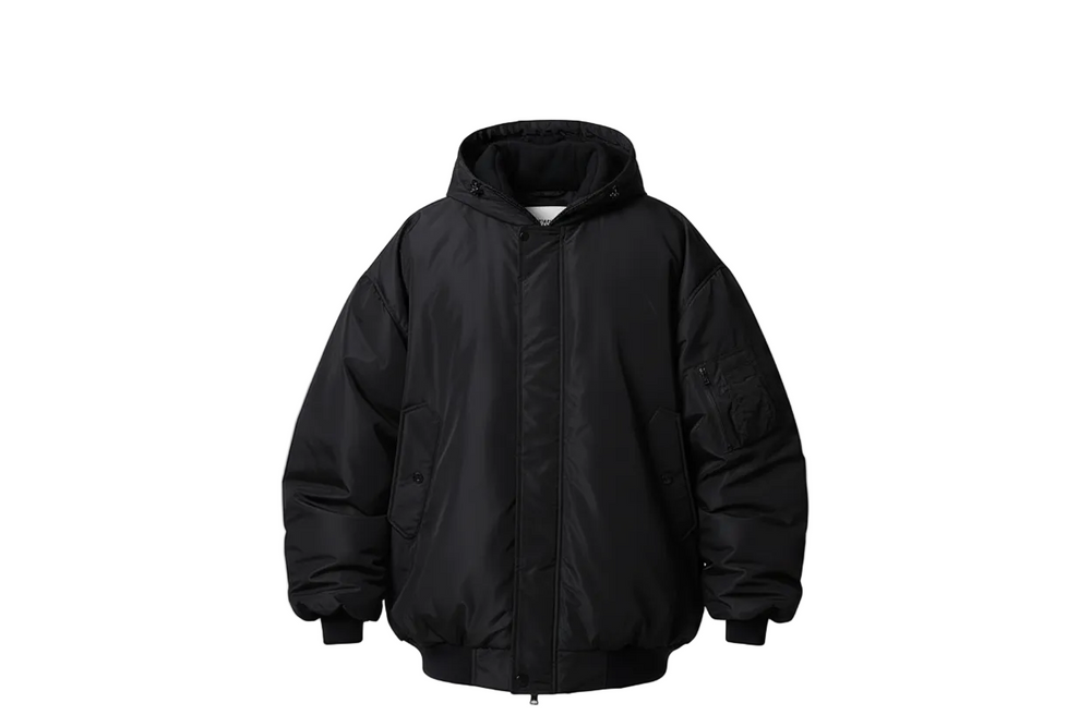 REALSELF PADDED NYLON BOMBER JACKET